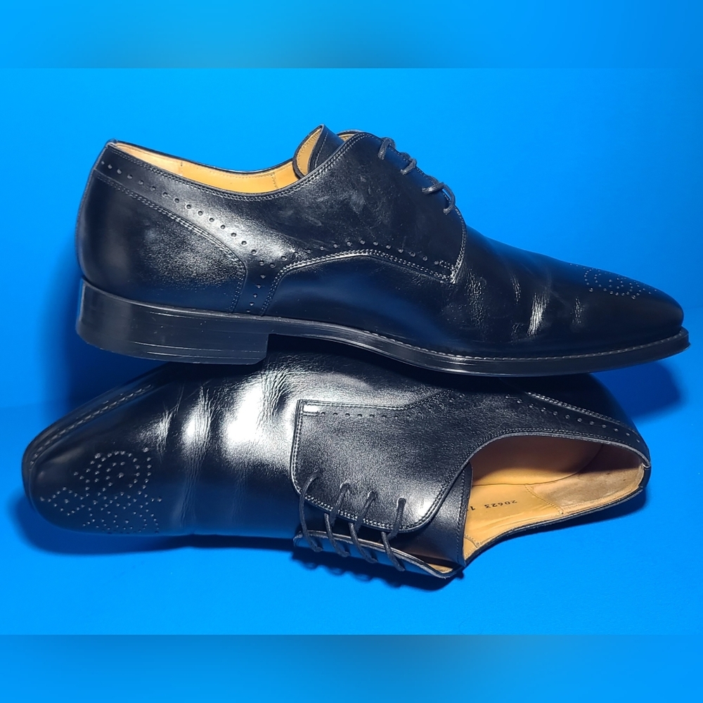 Magnanni Gregorio Derby Brogue Men's Black Leather Dress Shoes Size 12 M US - Picture 11 of 14